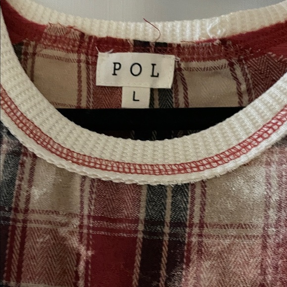 POL Red and Cream Long Sleeve Tee - Picture 2 of 10